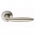 Poignée de porte intérieure design en laiton nickel mat sur rosace ronde BdC, RAPHAËLA