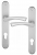 Poignée de porte d'entrée en Aluminium anodisé argent F1 sur plaque Clé I entraxe 195 mm, MILANO