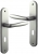 Poignée de porte intérieure design en Aluminium inox mat velouté sur plaque Clé L entraxe 195 mm, VENUS