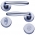 Poignée de porte intérieure design en Aluminium anodisé inox mat velouté sur rosace système VARIOSTAR Basic ronde Conda et Déconda, VENUS