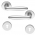 Poignée de porte d'entrée design en Aluminium anodisé argent F1 sur rosace ronde Clé I, VENUS