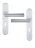 Poignée de porte intérieure design en Aluminium anodisé argent F1 sur plaque Clé L entraxe 195 mm, DUBLINO