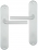 Poignée de porte intérieure design en Aluminium anodisé argent F1 sur plaque BdC entraxe 195 mm, TORONTO