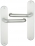 Poignée de porte intérieure design en Aluminium anodisé argent F1 sur plaque BdC entraxe 195 mm, HAARLEM