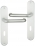 Poignée de porte intérieure design en Aluminium anodisé argent F1 sur plaque Clé L entraxe 195 mm, HAARLEM