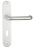 Poignée de porte intérieure design en Aluminium anodisé argent F1 sur plaque Clé L entraxe 195 mm, HAARLEM