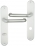 Poignée de porte intérieure design en Aluminium anodisé argent F1 sur plaque Conda/Déconda entraxe 195 mm, HAARLEM