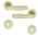 Poignée de porte intérieure design en Aluminium anodisé champagne F2 sur rosace ronde Clé L, TRIO