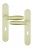 Poignée de porte intérieure design en Aluminium anodisé champagne F2 sur plaque Clé L entraxe 195 mm, TRIO