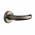2 poignées de porte sur rosace ronde Ø50mm en inox 304 mat Bec de cane, NERO