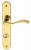 Poignée de porte intérieure design en laiton poli sur plaque Conda/Déconda entraxe 195 mm, LAURA