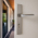2 poignées de porte ZOE trou de cylindre, Zamak chrome brillant entraxe 195 mm