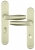 Poignée de porte intérieure design en Aluminium anodisé champagne F2 sur plaque Conda/Déconda avec Voyant entraxe 195 mm, TRIO