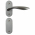 Poignée de porte design en Aluminium anodisé inox mat velouté sur rosace ovale 62*32 Aveugle, DETROIT 