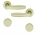 Poignée de porte intérieure design en Aluminium anodisé champagne F2 sur rosace ronde Aveugle, TRIO 