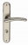 Poignée de porte intérieure design en laiton Nickel Mat sur plaque Conda/Déconda entraxe 195 mm, BABETTE