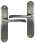 Poignée de porte intérieure en zamak nickel mat sur plaque BdC Entraxe 165 mm, RHAPSODIE 165