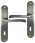 Poignée de porte intérieure en zamak nickel mat sur plaque Clé L Entraxe 165 mm, RHAPSODIE 165