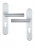 Poignée de porte extérieure design en Aluminium anodisé argent F1 sur plaque Clé I entraxe 195 mm, DUBLINO