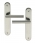 Poignée de porte intérieure design en alu finition inox, sur plaque BDC entraxe 195mm, DEDALE