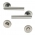 Poignée de porte intérieure design en Inox sur rosace Conda/Déconda, Alba
