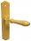 Poignée de porte pas cher en bois vernis sur plaque BdC, NARCISSE