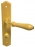 Poignée de porte en bois vernis sur plaque avec Conda/Déconda entraxe 195 mm, NARCISSE