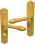 Poignée de porte en bois vernis sur plaque avec Conda/Déconda entraxe 195 mm, NARCISSE