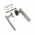 2 poignées de porte en Aluminium finition Argent Anodisé sur rosace ronde BdC, NORMA