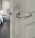 Plaques ronde de poignée de porte intérieure VELOX FIX Bec de Cane en Inox, entraxe 195mm, PLANO