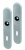Plaques de poignée de porte intérieure VELOX FIX ronde à jupe Clé L en Inox, entraxe 195mm, PLANO
