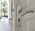 Plaques de poignée de porte extérieure VELOX FIX ronde à jupe fonction Clé I en Inox, entraxe 195mm, PLANO