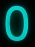 Signalétique luminescente auto-adhésive, numéro de rue 0 chiffre en résine , Night Shine
