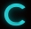 Signalétique luminescente auto-adhésive, numéro de rue lettre ''c'' en résine , Night Shine
