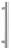 Barre de tirage tubulaire droite en Inox, diamètre 32 mm, entraxe 300 mm, avec support droit, modèle I7080