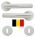 Poignées de porte intérieure en Aluminium finition argent sur rosace ronde Clé L, DUBLINO, NORME BELGE