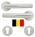 Poignées de porte extérieure en Aluminium finition argent sur rosace ronde Clé I, DUBLINO, NORME BELGE
