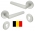 Poignées de porte extérieure en Aluminium finition argent sur rosace ronde Clé I, DUBLINO, NORME BELGE