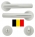 Poignées de porte intérieure en Aluminium finition argent sur rosace de fonction Conda / Déconda, DUBLINO, NORME BELGE