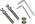 Kit de fixation barre de tirage droite ou inclinée, système traversante, pour porte en bois, PVC ou Aluminium.