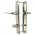 2 poignées de porte condamnation pour salle de bain et WC TOM, Zamak nickel mat entraxe 165 mm