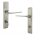 2 poignées de porte condamnation pour salle de bain et WC TOM, Zamak nickel mat entraxe 165 mm