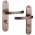 Poignée de porte intérieure design en Aluminium finition Cuivre sur plaque Conda / déconda entraxe 195 mm, VISION