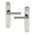 Poignée de porte intérieure design en inox sur plaque BdC entraxe 195 mm, ALBA