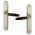 Poignée de porte intérieure design en Aluminium Nickel mat et bois foncé sur plaque BdC, JANICE
