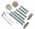 Kit de fixation barre de tirage droite, système traversante, pour porte en bois, PVC ou Aluminium.