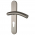 2 poignées universelles DUALFIT sur plaque ronde CHRISTIE trou de cylindre, Inox nickel mat bi-entraxe 165-195