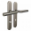 2 poignées universelles DUALFIT sur plaque ronde EDISON verrou condamnation, Acier nickel mat bi-entraxe 165-195