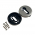 2 rosaces de poignée de porte rondes ROSA trou de cylindre, Aluminium aspect inox