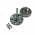 2 rosaces de poignée de porte rondes LINEA verrou condamnation, Inox 304 mat